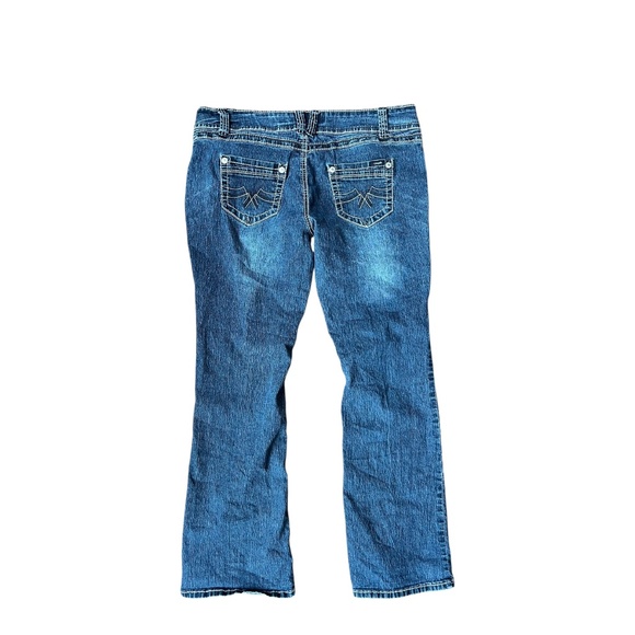 Vintage Y2K Dark-Wash Mid Rise Denim Jeans Size 17 - Picture 2 of 3